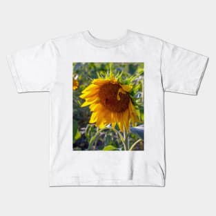 Sunflowers blooming in a field Kids T-Shirt